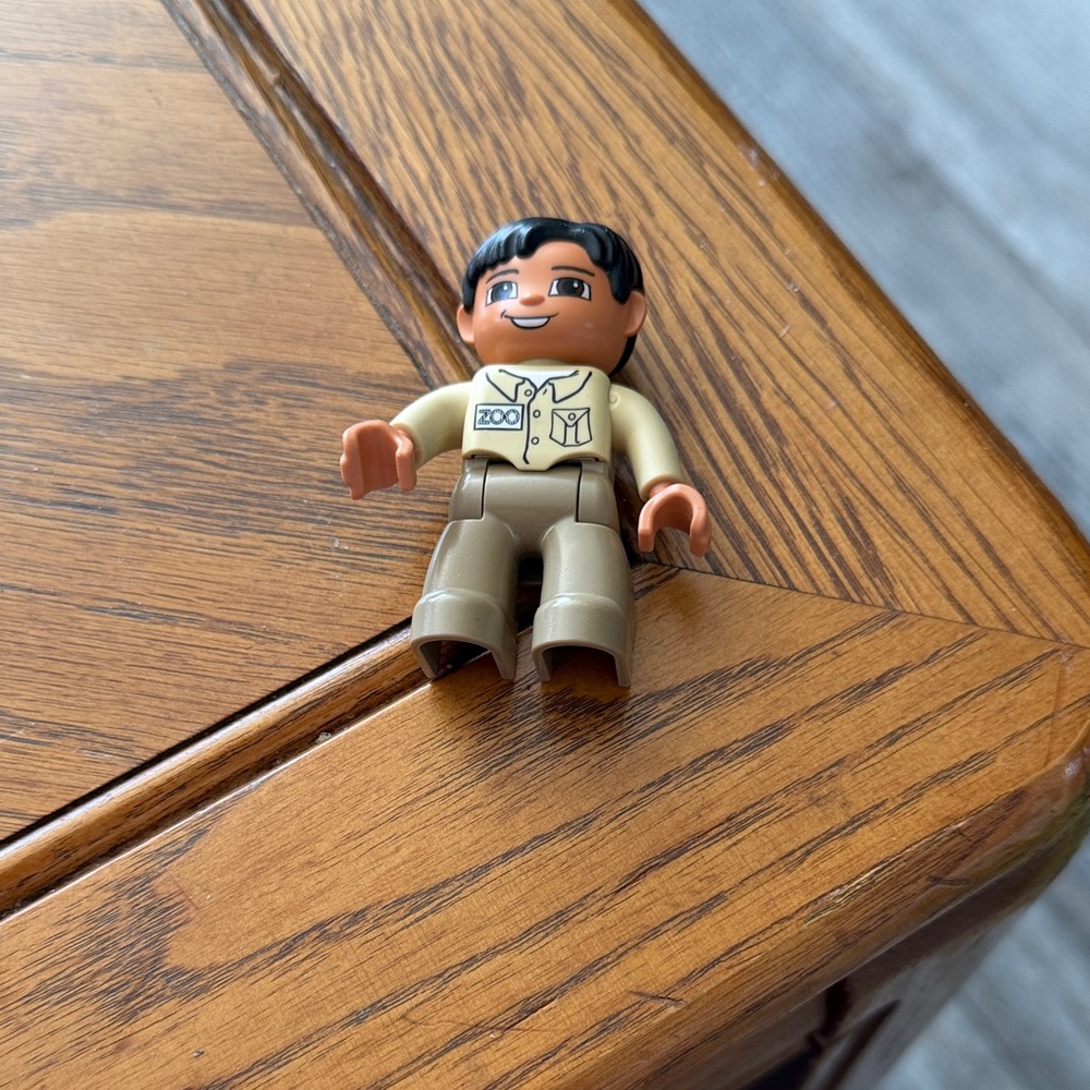 LEGO Duplo Zoo Keeper Figure with Tan and Black